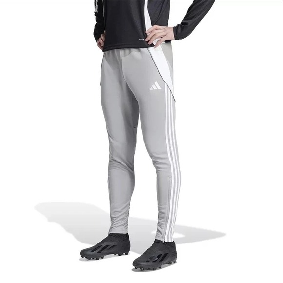 adidas Tiro Track Pants Mens 2XLT AeroReady Soccer Training Gray White IV7274 - Picture 1 of 5